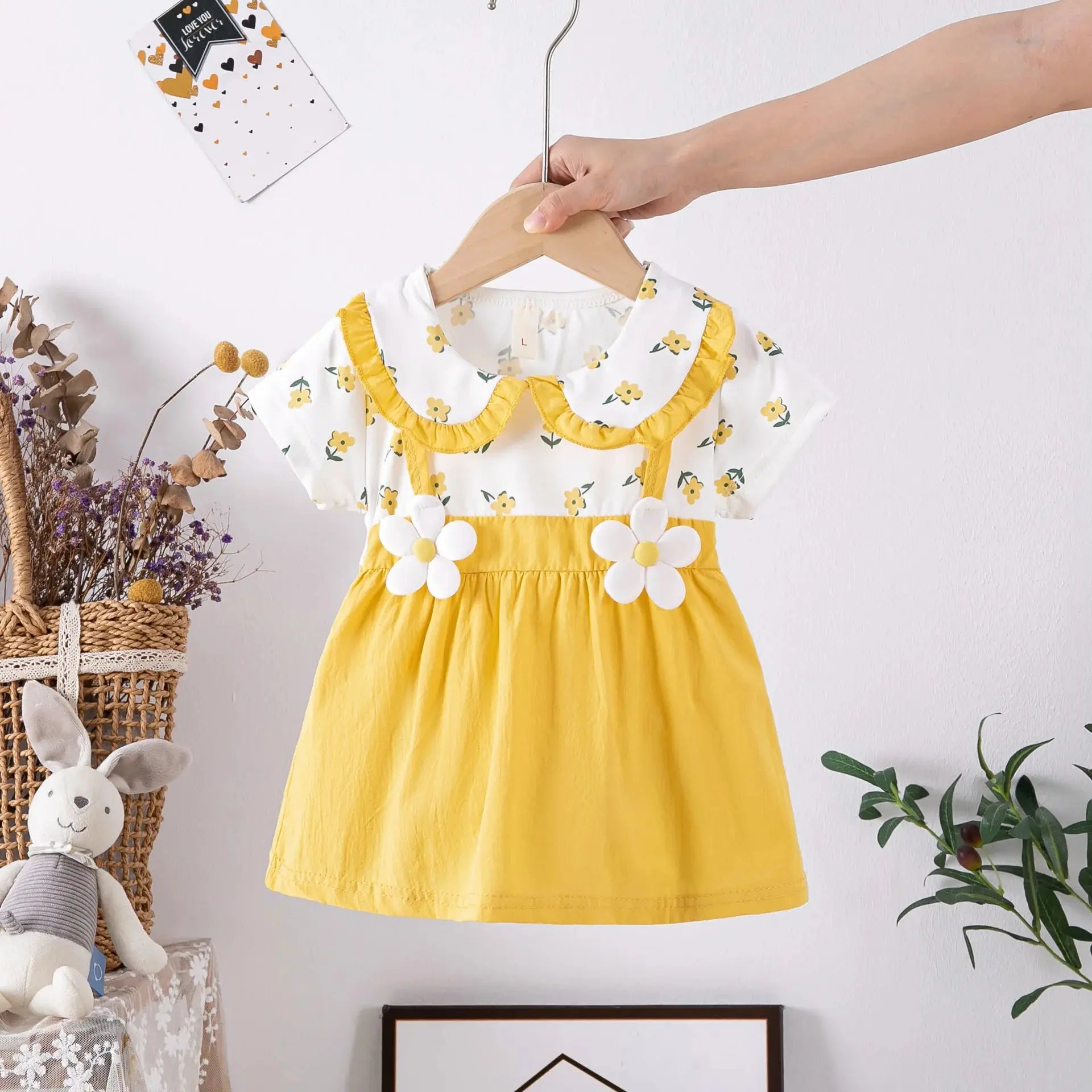 Summer Cute Children Clothing Baby Toddler Cartoon Dresses Girls New Hundred With Half-Sleeved Dress Sub False Two Pieces 835 Boutique Mélange Parfait