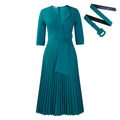 Women's Clothing Ladies Elegant Temperament Casual Dresses Fashion Suit Collar Pleated Waist Casual Office Plus Size Dress Boutique Mélange Parfait