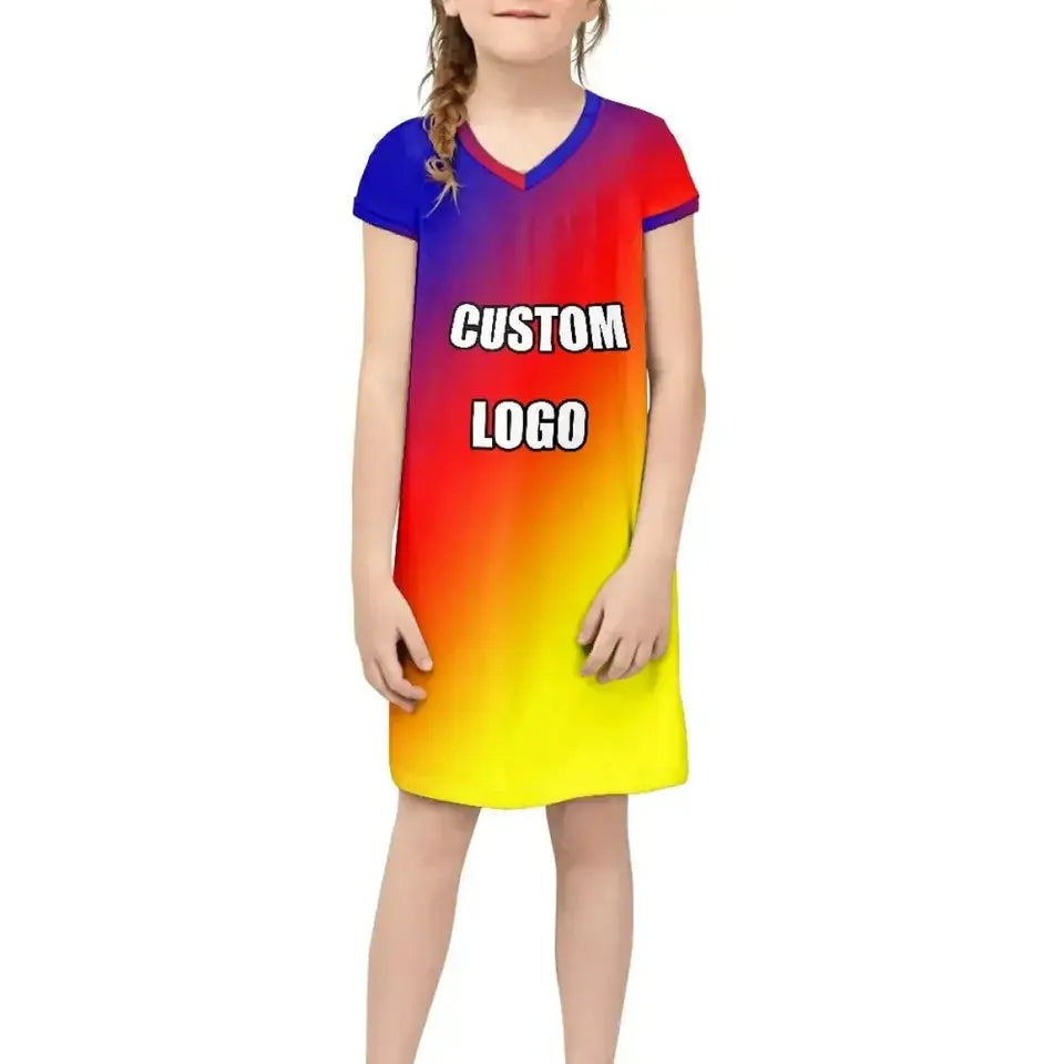 Promotional Custom Wholesale Breathable Luxury Haitian Dress Haiti Flag Kids Dresses for Girls Dresses 2-12 Children Clothing Boutique Mélange Parfait