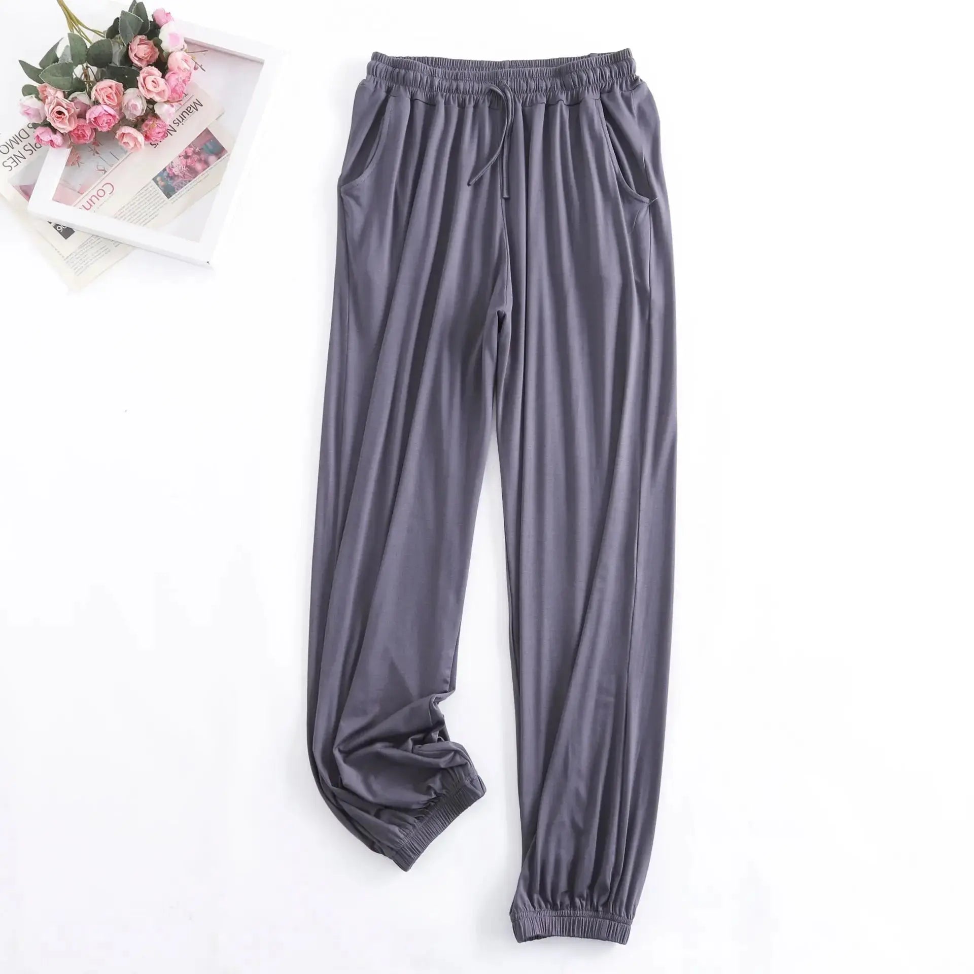 Pantalon Pour Femme nouveau printemps automne doux Modal femmes pyjamas Pantalon vêtements de maison bas de sommeil Pantalon à jambes larges 13 couleurs Boutique Mélange Parfait