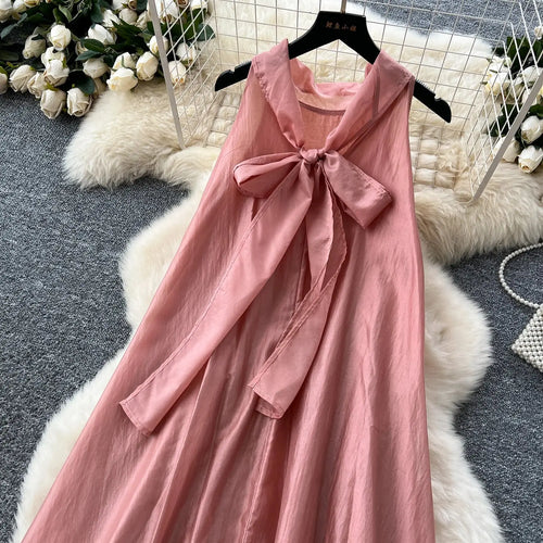 2025 Summer Elegant Halter Slim Bandage Casual Midi Dress For Women Sleeveless Empire Shift Lace Dress Boutique Mélange Parfait