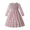 Pettigirl Kids Long Sleeve Smock Dress Girls Pink Smocked Children Clothing Wholesale Vintage Girl Dress 2 3 4 5 6 8 10 12Y Boutique Mélange Parfait