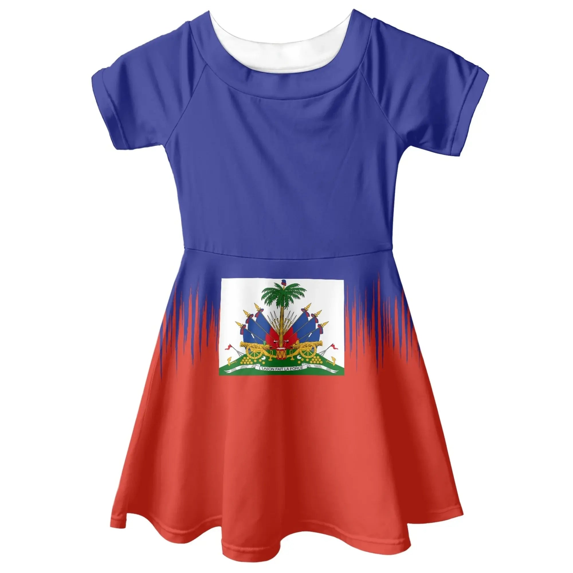 Promotional Custom Wholesale Breathable Luxury Haitian Dress Haiti Flag Kids Dresses for Girls Dresses 2-12 Children Clothing Boutique Mélange Parfait