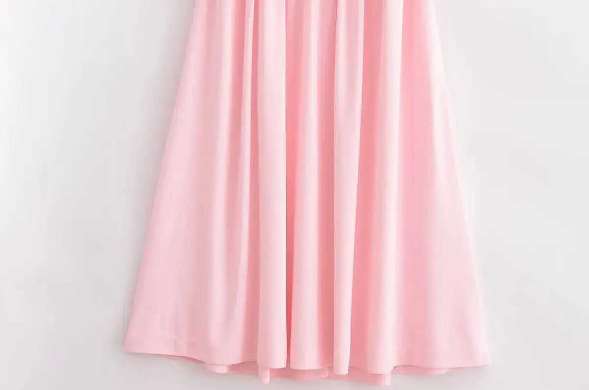KAR&OT ZA 2025 Spring Women's New Arrivals Pleated Decorated Tube Top Sleeveless Long Slim Midi Dress 2421262 Boutique Mélange Parfait