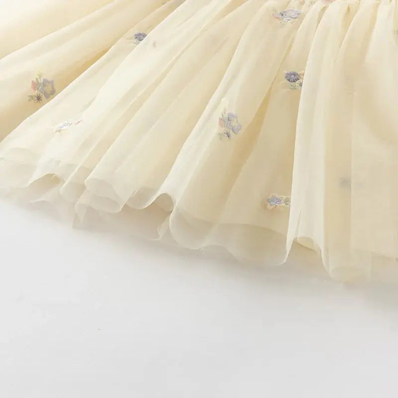DB2250967 DAVE BELLA Summer New Girls 2-12 Children Clothing Fashion Embroidered Floral Latest Children's Princess Dress Designs Boutique Mélange Parfait