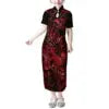 Mandarin Collar Short Sleeve Toddler Kids Dress Custom Hibiscus Flower Polynesian Tribal Printed Girls Dress Children Clothing Boutique Mélange Parfait