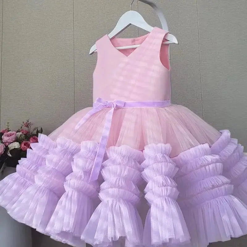 MQATZ Party Dresses Girls Christmas Dress Kids Frocks Flower Girl Dresses Children Clothing With Sleeveless Boutique Mélange Parfait