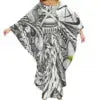 Autumn Fashion Ladies Bat Sleeve Dress Custom Hawaii Polynesian Tribal Design Oversized Poncho Beach Dress Island Casual Dresses Boutique Mélange Parfait