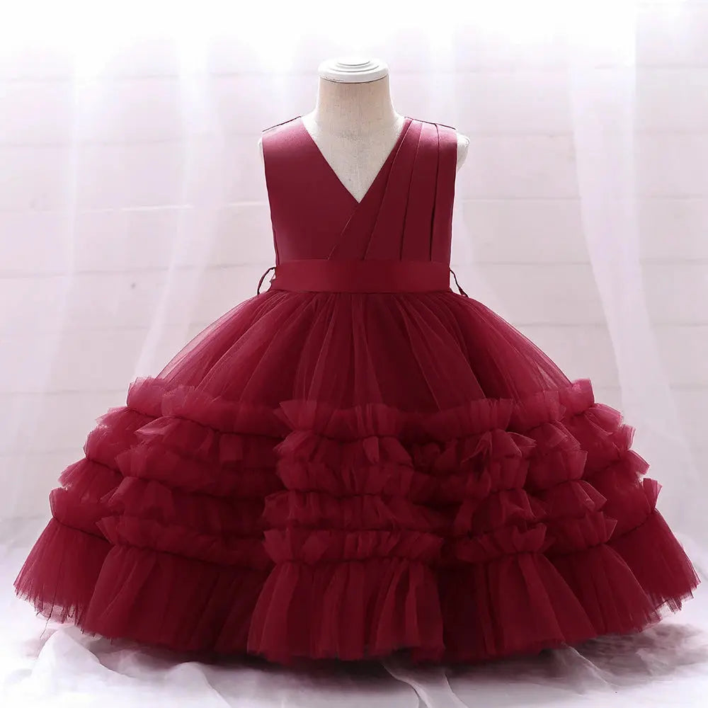 MQATZ Party Dresses Girls Christmas Dress Kids Frocks Flower Girl Dresses Children Clothing With Sleeveless Boutique Mélange Parfait