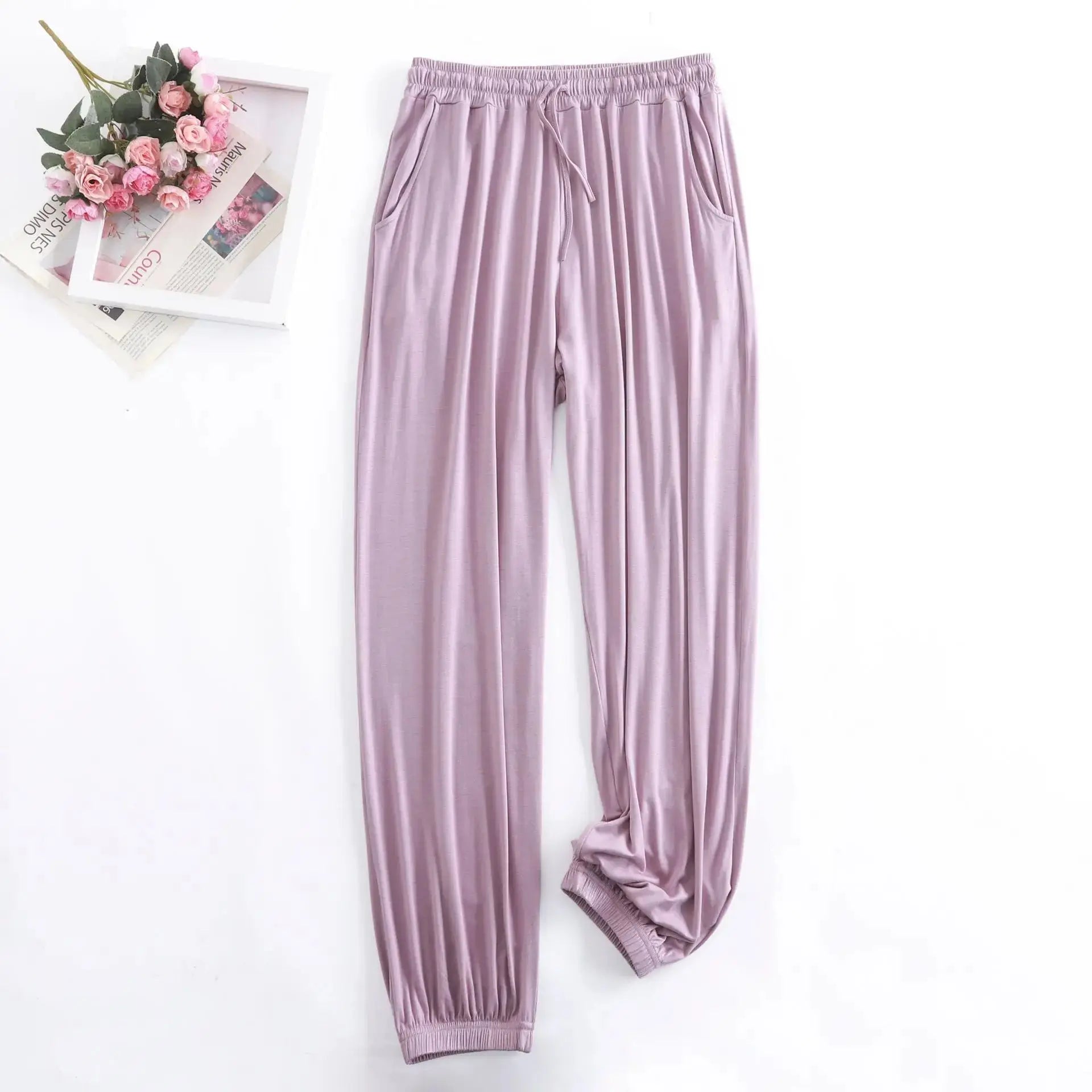 Pantalon Pour Femme nouveau printemps automne doux Modal femmes pyjamas Pantalon vêtements de maison bas de sommeil Pantalon à jambes larges 13 couleurs Boutique Mélange Parfait