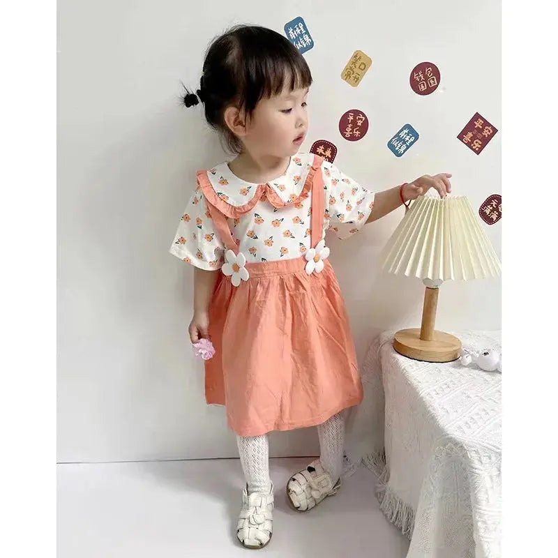 Summer Cute Children Clothing Baby Toddler Cartoon Dresses Girls New Hundred With Half-Sleeved Dress Sub False Two Pieces 835 Boutique Mélange Parfait
