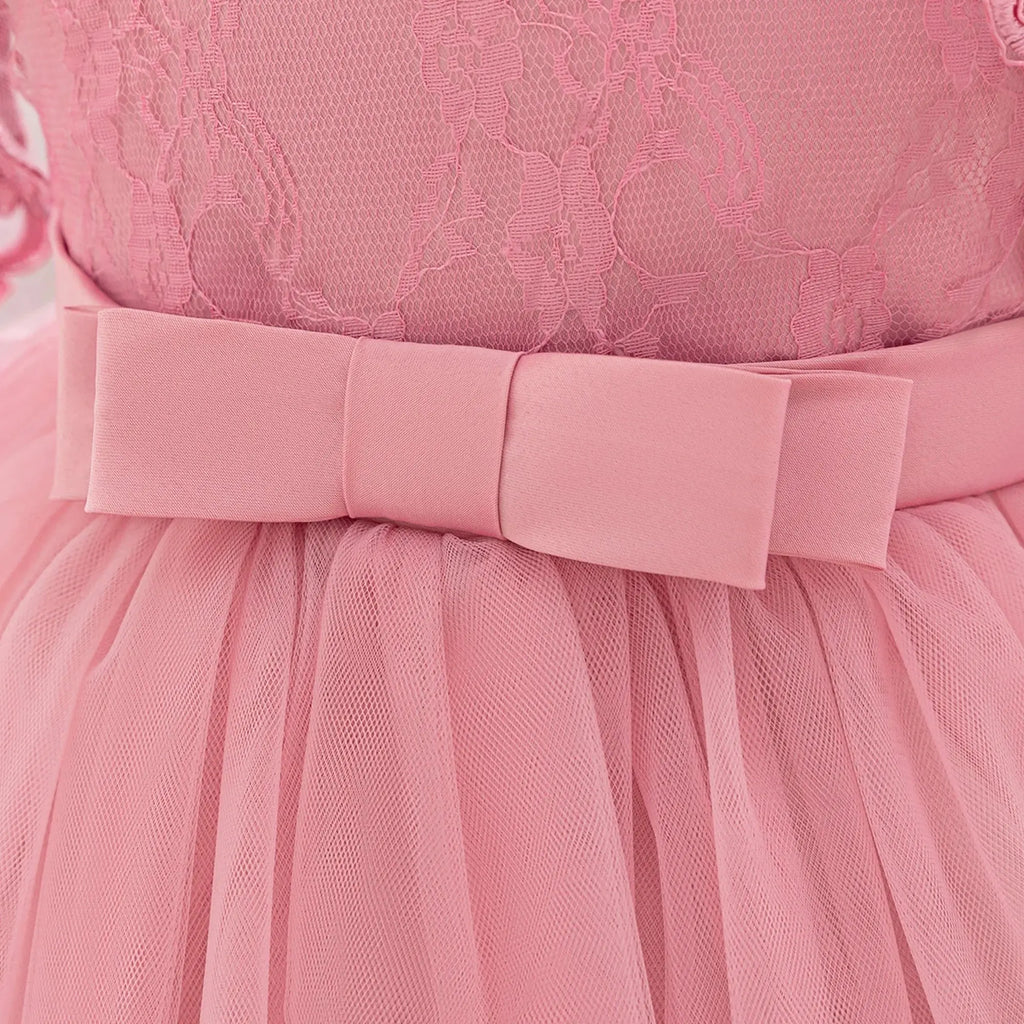 Puffy Dress for Girls Jacquard Pattern Cotton  Children Clothing 3D Appliques Casual Birthday Dresses Boutique Mélange Parfait