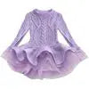 Kids Spring Autumn Elegant Girl Dresses for Birthday Party Children Clothing Girls Sweater Long Sleeve Tutu Dress New Boutique Mélange Parfait