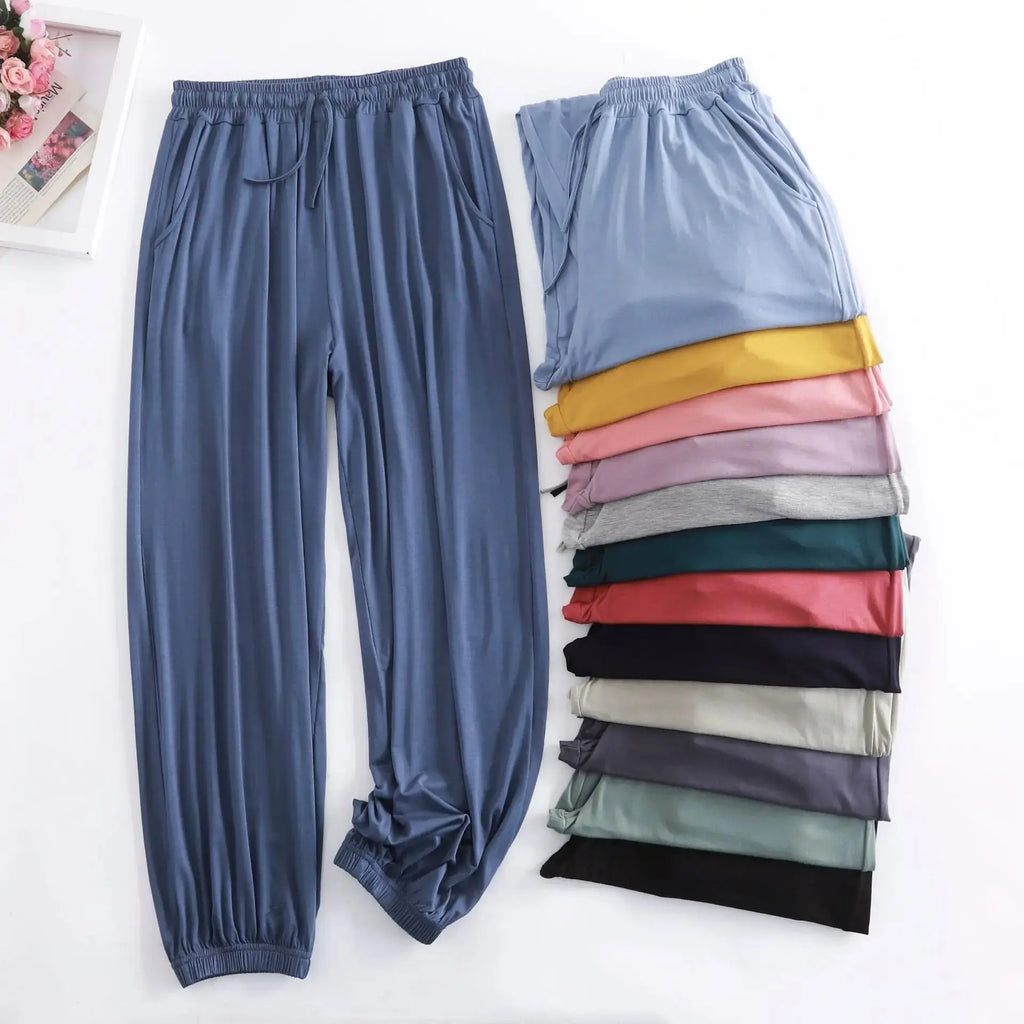 Pantalon Pour Femme nouveau printemps automne doux Modal femmes pyjamas Pantalon vêtements de maison bas de sommeil Pantalon à jambes larges 13 couleurs Boutique Mélange Parfait