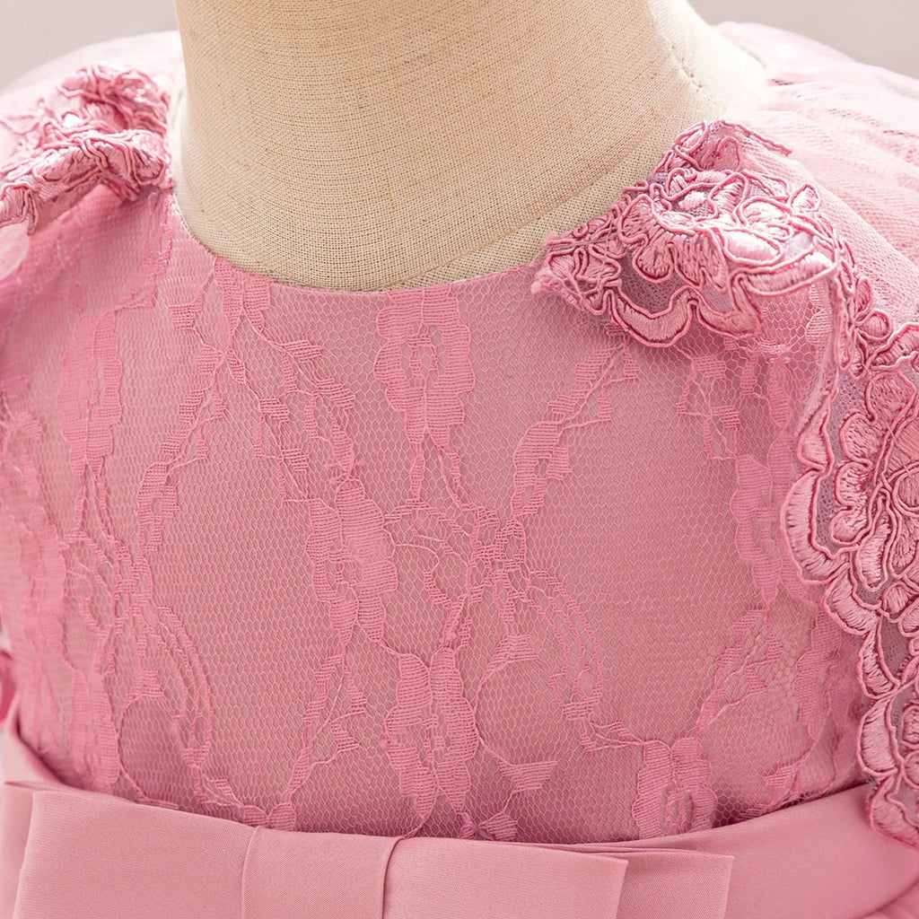 Puffy Dress for Girls Jacquard Pattern Cotton  Children Clothing 3D Appliques Casual Birthday Dresses Boutique Mélange Parfait
