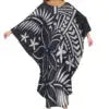 Autumn Fashion Ladies Bat Sleeve Dress Custom Hawaii Polynesian Tribal Design Oversized Poncho Beach Dress Island Casual Dresses Boutique Mélange Parfait
