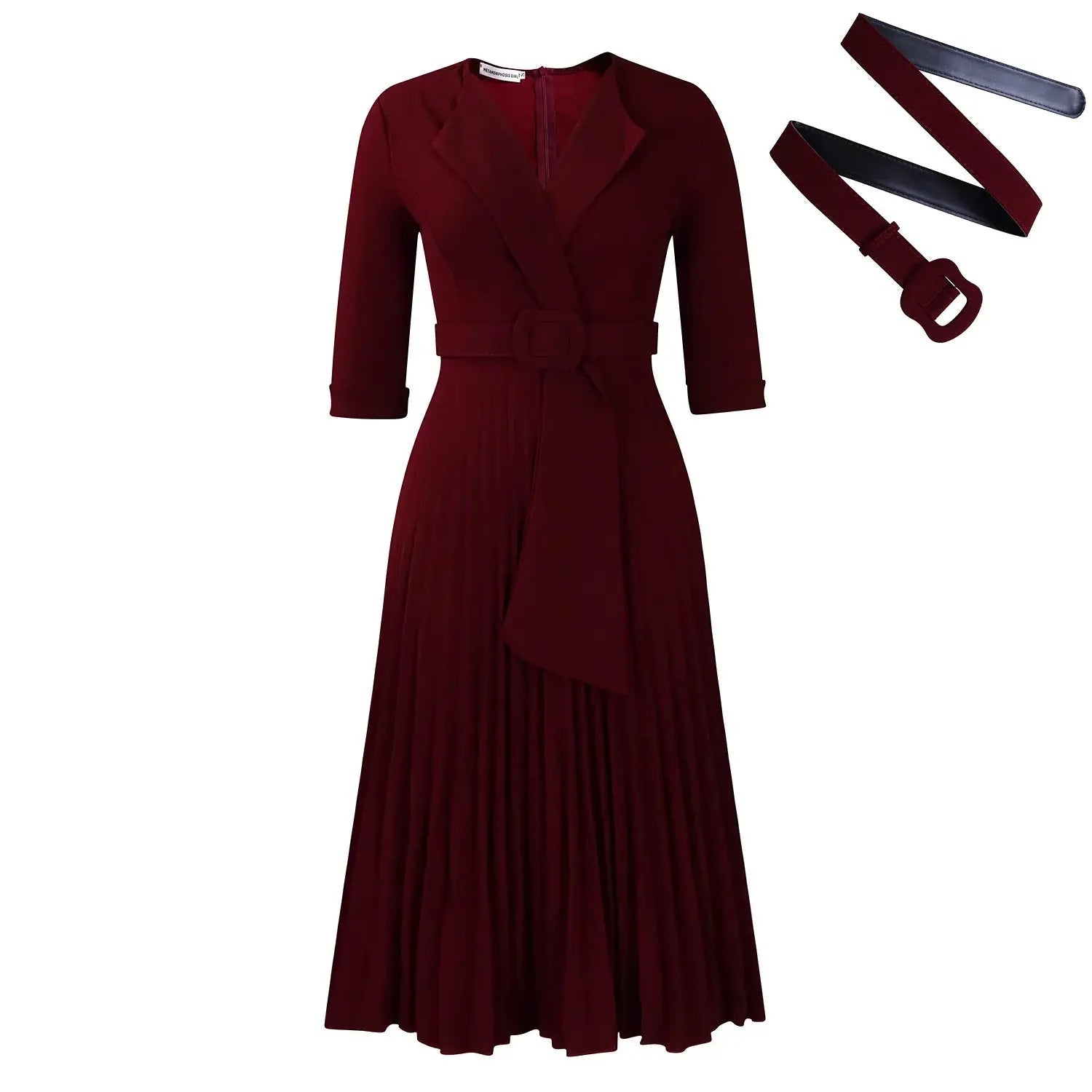 Women's Clothing Ladies Elegant Temperament Casual Dresses Fashion Suit Collar Pleated Waist Casual Office Plus Size Dress Boutique Mélange Parfait