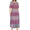 Island Clothing 2023 Short Sleeve Monstera Leaf Evening Dresses Polynesian Tribal Hawaiian Print Custom Samoan Dress Women Boutique Mélange Parfait