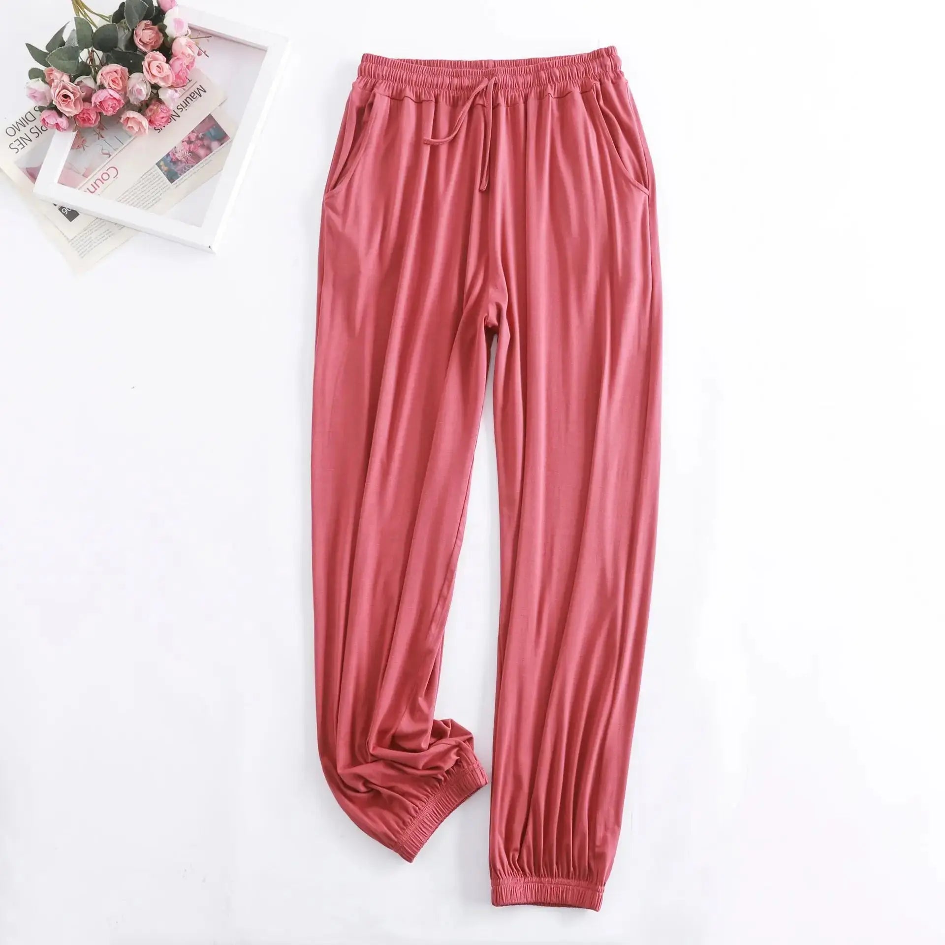 Pantalon Pour Femme nouveau printemps automne doux Modal femmes pyjamas Pantalon vêtements de maison bas de sommeil Pantalon à jambes larges 13 couleurs Boutique Mélange Parfait
