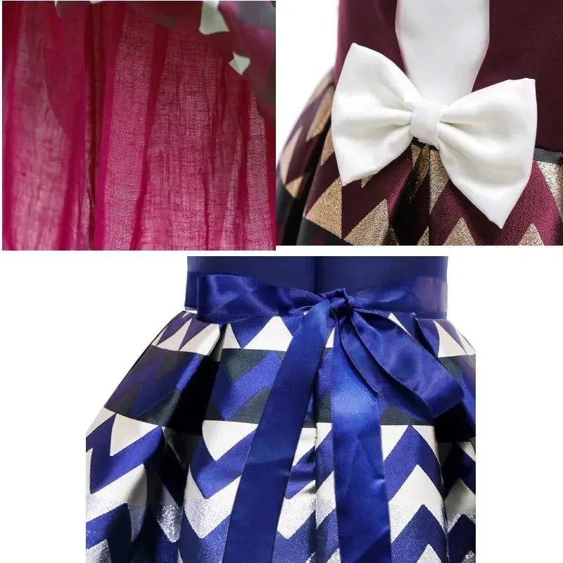 YSMARKET 100-150CM Kids Big Girls Bow Striped Sleeveless Party Dress Birthday Wedding Ball Gown Dresses Summer Children Clothing Boutique Mélange Parfait