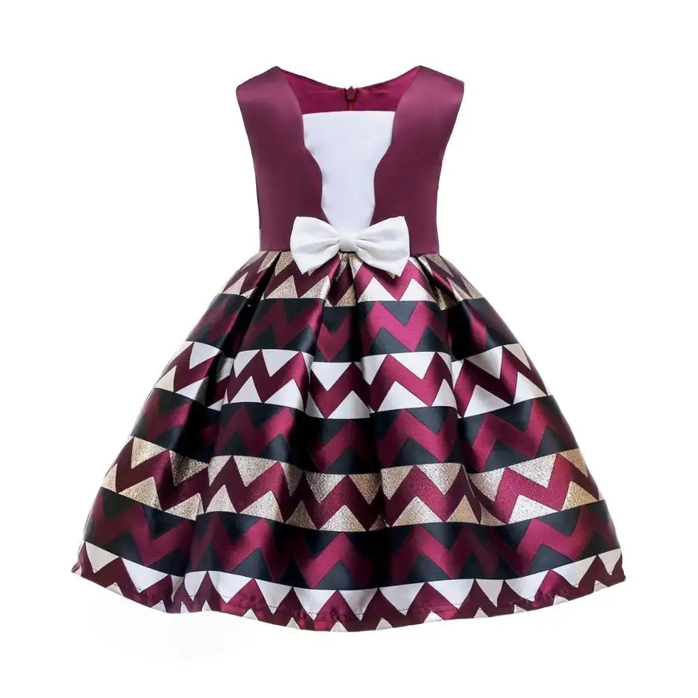 YSMARKET 100-150CM Kids Big Girls Bow Striped Sleeveless Party Dress Birthday Wedding Ball Gown Dresses Summer Children Clothing Boutique Mélange Parfait