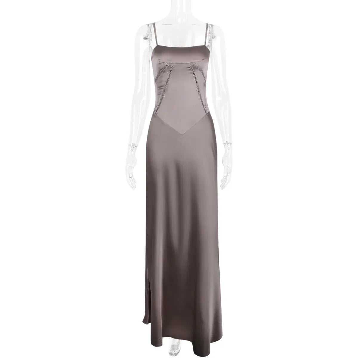 Satin Slip Sleeveless Backless Maxi Dress Women 2024 Summer Bodycon Elegant Sexy Outfits Lady Birthday Party Club Sundress 2772 Boutique Mélange Parfait
