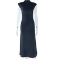 Latest Desgin Dress Women Sexy Elegant Party Club Dress Solid Color Sleeveless Backless Tight Split Dress Boutique Mélange Parfait