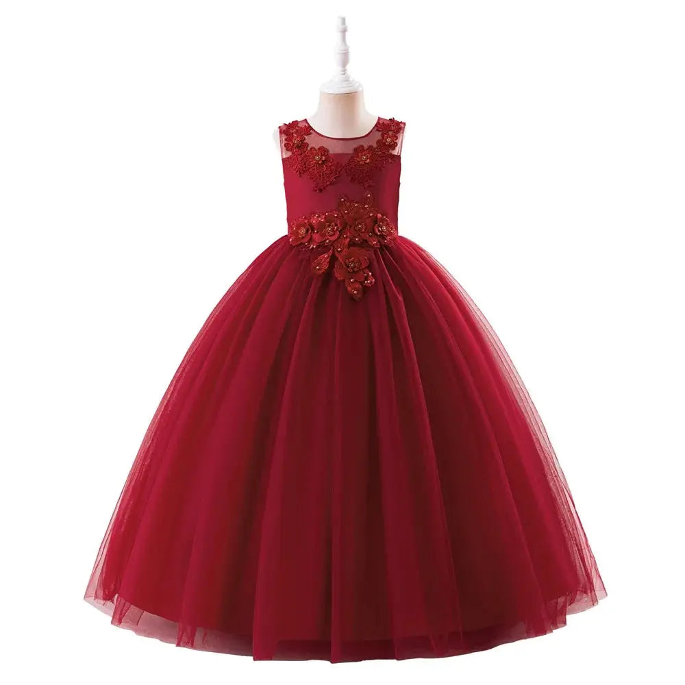YOKIDS New Children Clothing Baby Girl Puffy Gauze Dresses Birthday Elegant Princess Prom Dress for Kids Sequin Ball Gown LP-386 Boutique Mélange Parfait