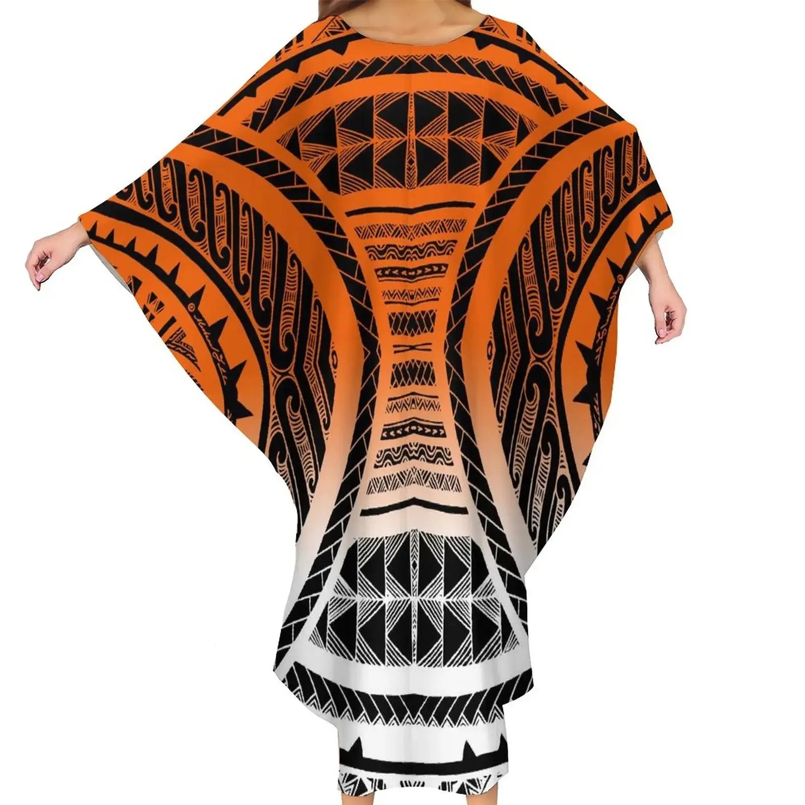 Autumn Fashion Ladies Bat Sleeve Dress Custom Hawaii Polynesian Tribal Design Oversized Poncho Beach Dress Island Casual Dresses Boutique Mélange Parfait