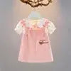 Summer Cute Children Clothing Baby Toddler Cartoon Dresses Girls New Hundred With Half-Sleeved Dress Sub False Two Pieces 835 Boutique Mélange Parfait