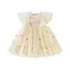 DB2250967 DAVE BELLA Summer New Girls 2-12 Children Clothing Fashion Embroidered Floral Latest Children's Princess Dress Designs Boutique Mélange Parfait