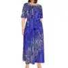 Island Clothing 2023 Short Sleeve Monstera Leaf Evening Dresses Polynesian Tribal Hawaiian Print Custom Samoan Dress Women Boutique Mélange Parfait