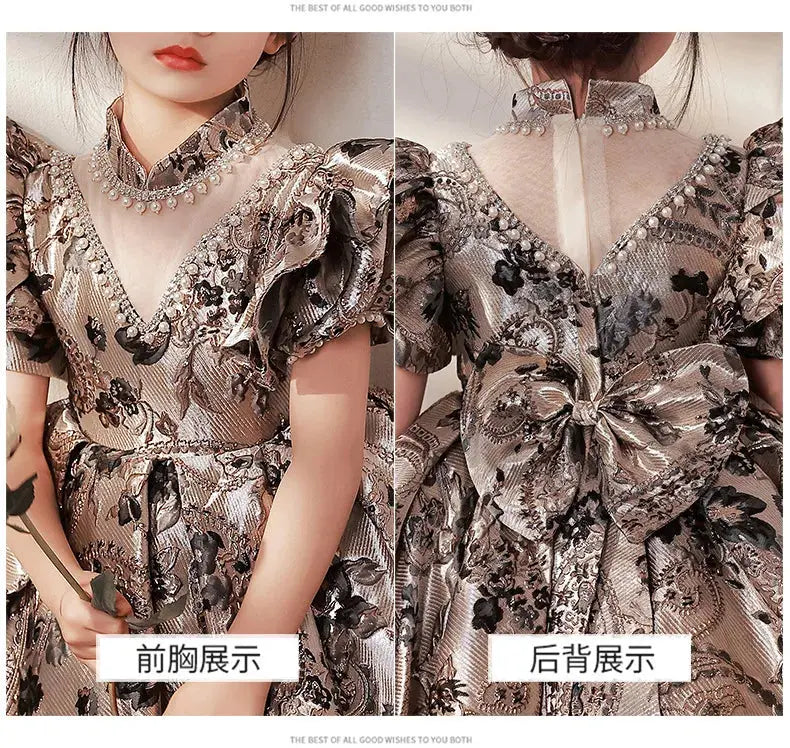 Children Dress for Girl O Neck Princess Teen Girl Beauty Pageant Birthday Boutique Dress Children' Clothing Baby Wedding Dress Boutique Mélange Parfait