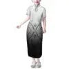 Mandarin Collar Short Sleeve Toddler Kids Dress Custom Hibiscus Flower Polynesian Tribal Printed Girls Dress Children Clothing Boutique Mélange Parfait