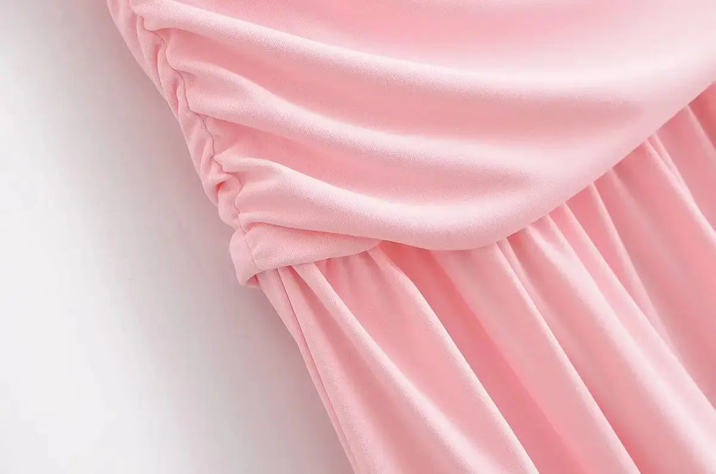 KAR&OT ZA 2025 Spring Women's New Arrivals Pleated Decorated Tube Top Sleeveless Long Slim Midi Dress 2421262 Boutique Mélange Parfait