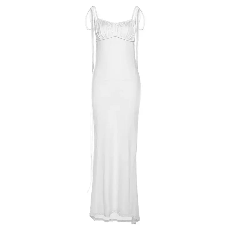 Autotest Fashion Woman's Cotton-Chiffon Dress Sexy Backless Slim-Fit Hip-Hugging Wedding Dress with Temperament Club Occasions Boutique Mélange Parfait