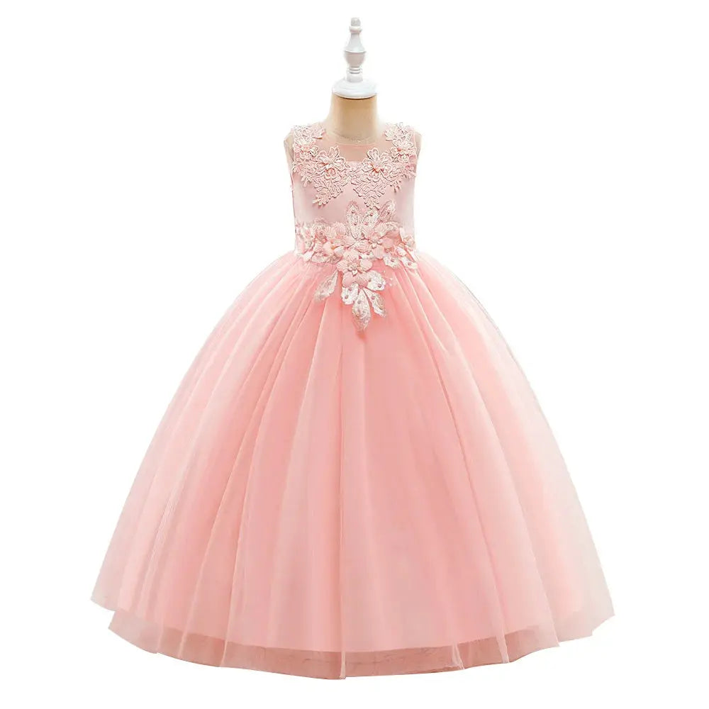 YOKIDS New Children Clothing Baby Girl Puffy Gauze Dresses Birthday Elegant Princess Prom Dress for Kids Sequin Ball Gown LP-386 Boutique Mélange Parfait