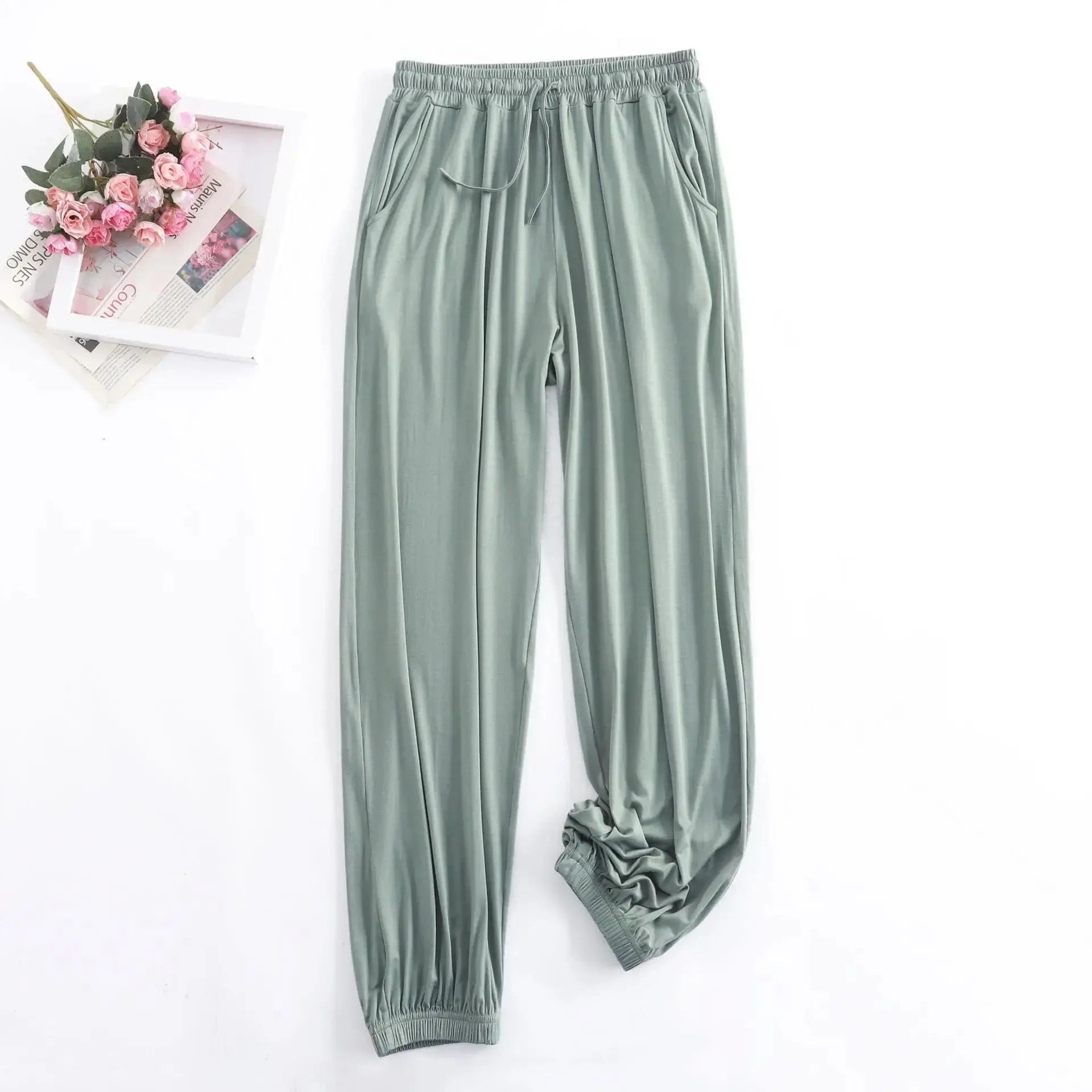 Pantalon Pour Femme nouveau printemps automne doux Modal femmes pyjamas Pantalon vêtements de maison bas de sommeil Pantalon à jambes larges 13 couleurs Boutique Mélange Parfait