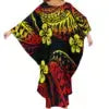 Autumn Fashion Ladies Bat Sleeve Dress Custom Hawaii Polynesian Tribal Design Oversized Poncho Beach Dress Island Casual Dresses Boutique Mélange Parfait