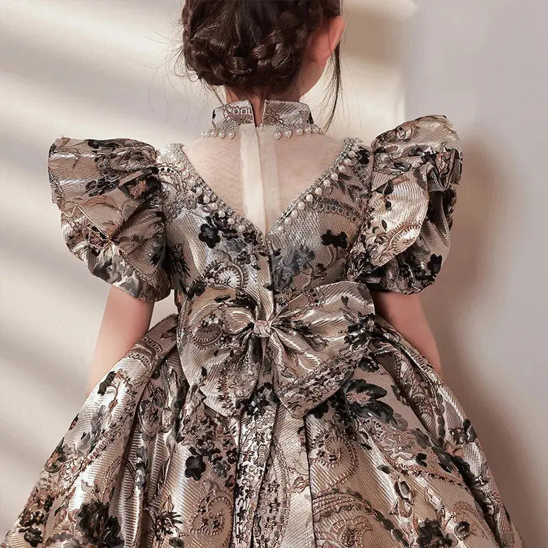Children Dress for Girl O Neck Princess Teen Girl Beauty Pageant Birthday Boutique Dress Children' Clothing Baby Wedding Dress Boutique Mélange Parfait