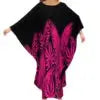Autumn Fashion Ladies Bat Sleeve Dress Custom Hawaii Polynesian Tribal Design Oversized Poncho Beach Dress Island Casual Dresses Boutique Mélange Parfait