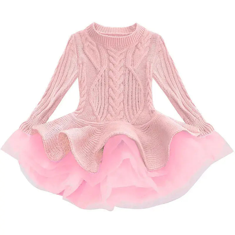 Kids Spring Autumn Elegant Girl Dresses for Birthday Party Children Clothing Girls Sweater Long Sleeve Tutu Dress New Boutique Mélange Parfait