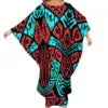 Autumn Fashion Ladies Bat Sleeve Dress Custom Hawaii Polynesian Tribal Design Oversized Poncho Beach Dress Island Casual Dresses Boutique Mélange Parfait