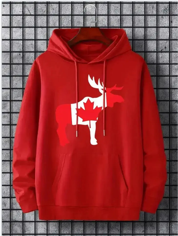 Men's hoodies,   Canada maple leaf hoodie, men's casual pullover with kangaroo pocket for spring and autumn - Boutique Mélange Parfait