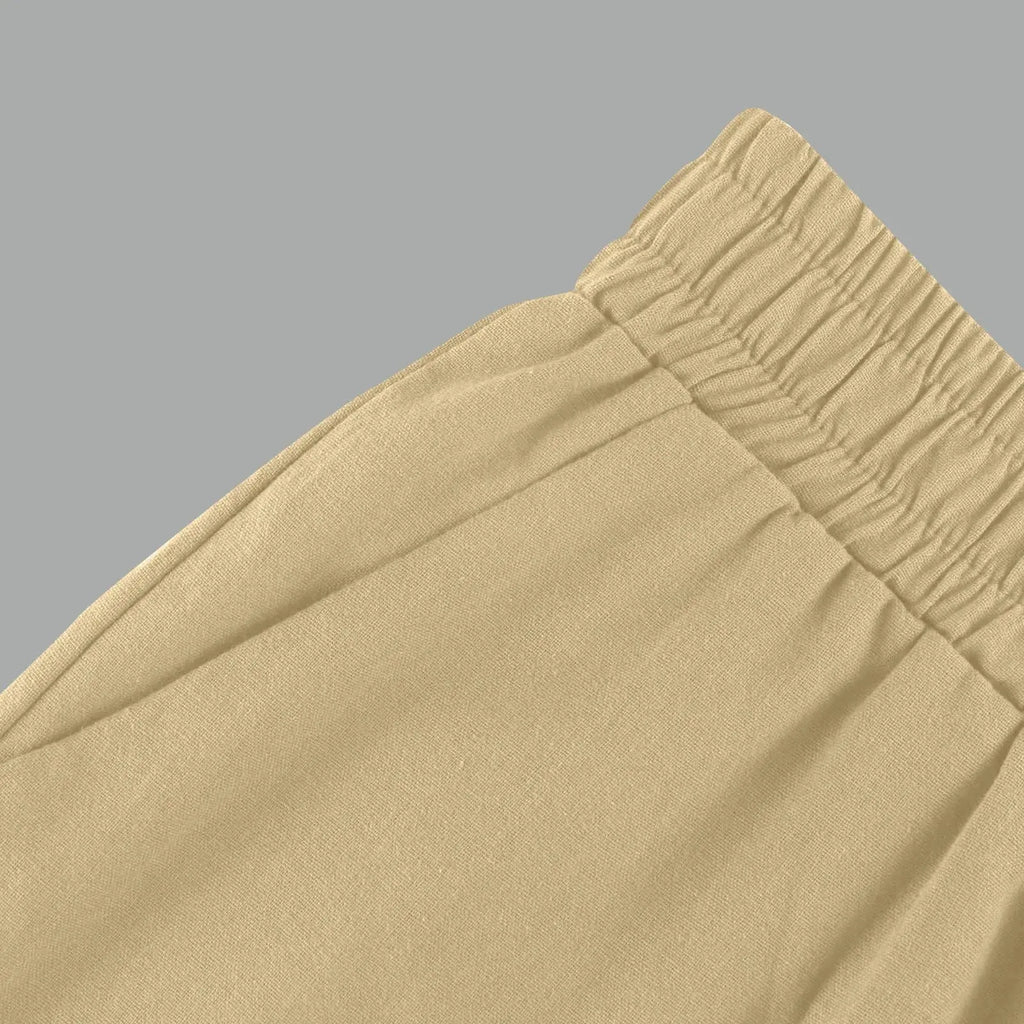 Capris en coton et lin pour femmes, pantalon court avec cordon de serrage, taille élastique, décontracté, culotte quotidienne, cinq demi-pantalon Boutique Mélange Parfait