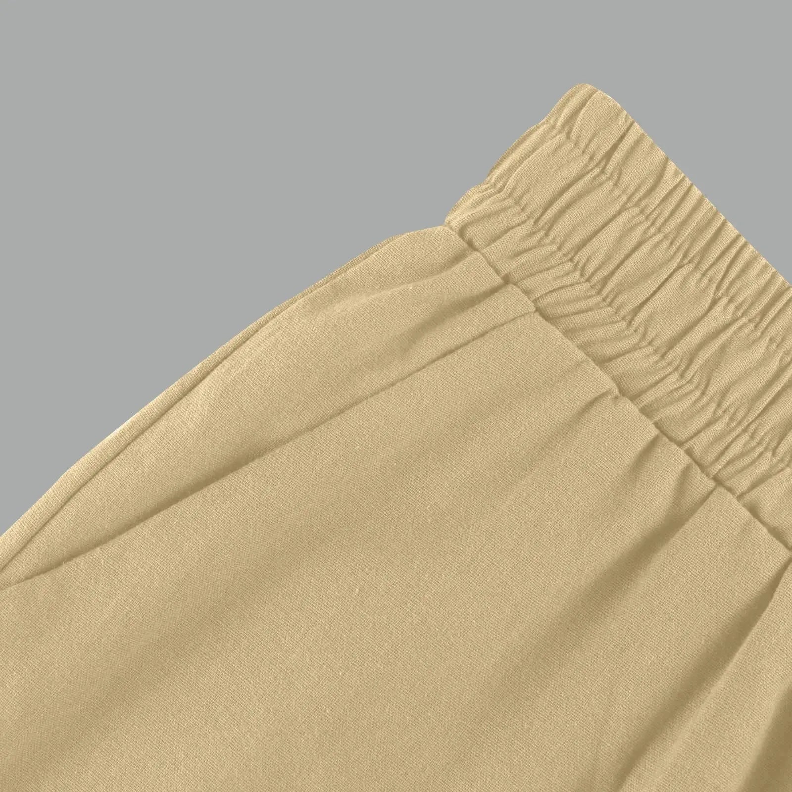 Capris en coton et lin pour femmes, pantalon court avec cordon de serrage, taille élastique, décontracté, culotte quotidienne, cinq demi-pantalon Boutique Mélange Parfait