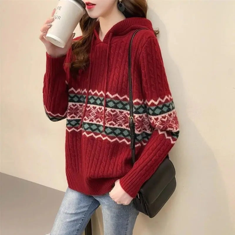 Women's hooded sweatshirt, baggy long-sleeved pullover, Korean fashion, high-quality coat, emo, loose fit, ethnic style, hooded tops Boutique Mélange Parfait