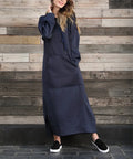 Robe longue à capuche pour femmes, mode 2021, ourlet à lacets, mi-longue, automne hiver, chaud, décontracté, ample, sweat-shirt Boutique Mélange Parfait