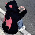 Sweat à capuche diable pour femmes et hommes, Style foncé, Vintage, Harajuku, fermeture éclair, Hip Hop, Streetwear, Y2k, esthétique, Cardigan Grunge Boutique Mélange Parfait
