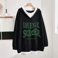 Sweat-shirt à capuche pour femmes deux pièces en Promotion basique 2025 tendance Kpop Designer nouveauté nouveau col en V femme hauts à capuche - Boutique Mélange Parfait